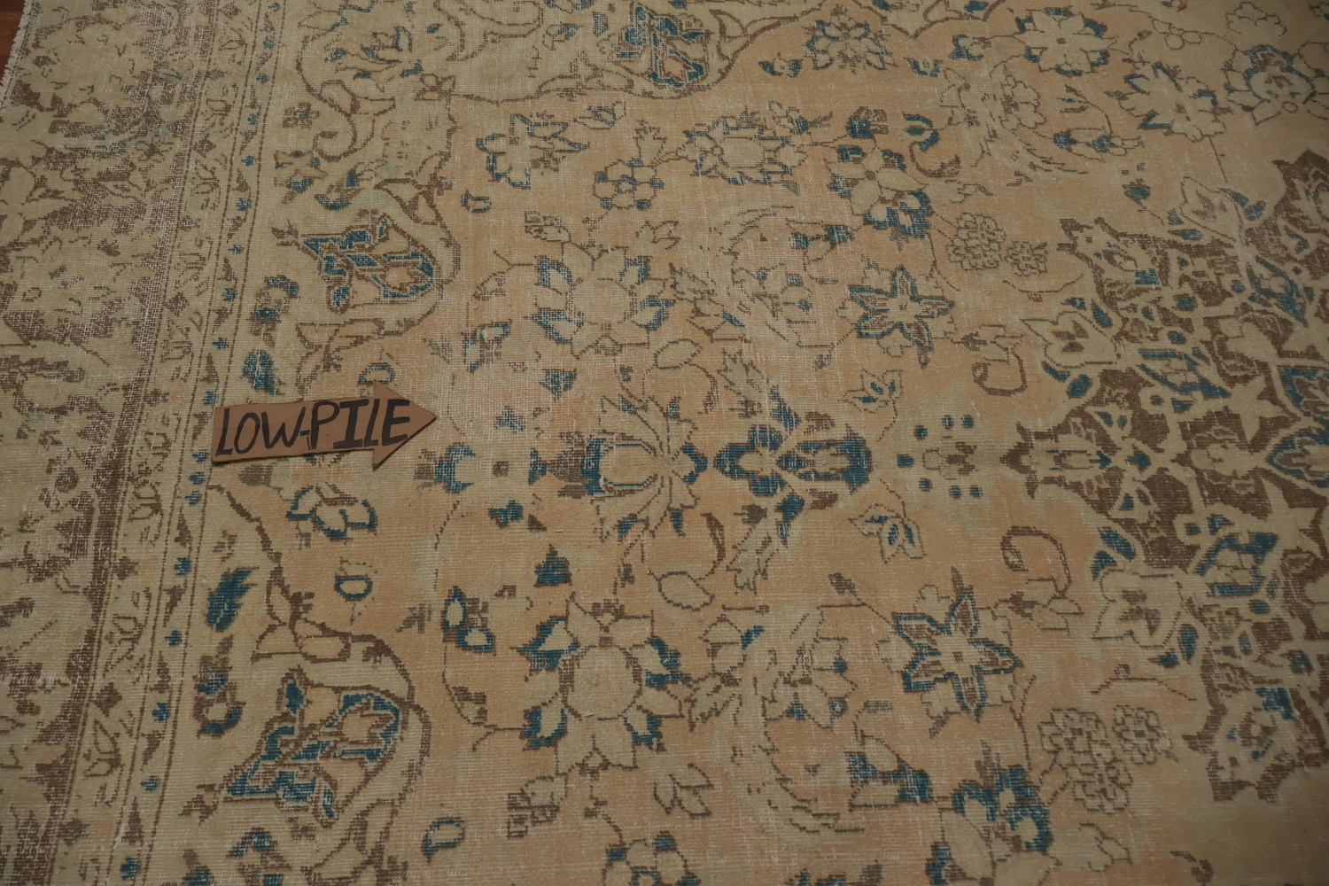 Distressed Floral Tabriz Persian Area Rug 7x11