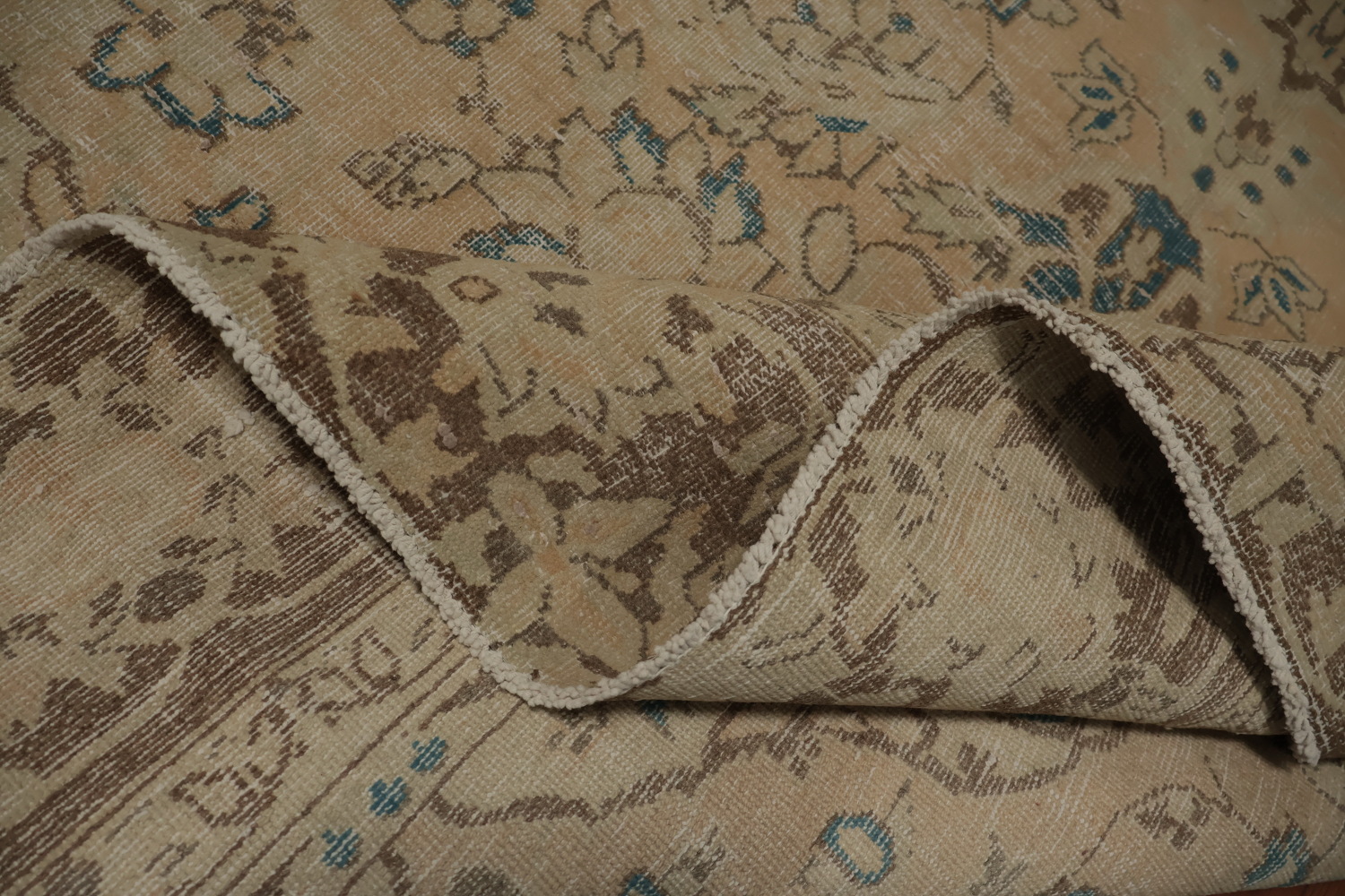 Distressed Floral Tabriz Persian Area Rug 7x11
