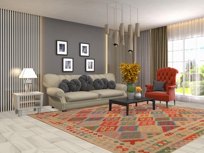 Reversible Wool Kilim Oriental Area Rug 8x10