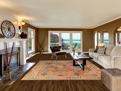 All-Over Geometric Kilim Oriental Area Rug 8x10