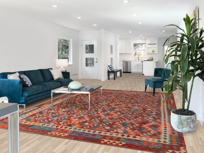 Reversible Wool Kilim Oriental Area Rug 9x11