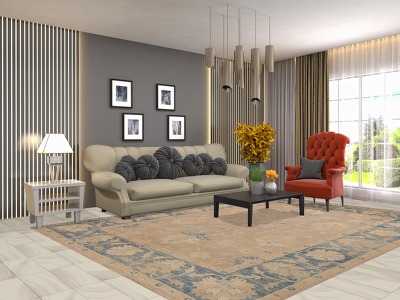 Vegetable Dye Oushak Turkish Area Rug 8x11