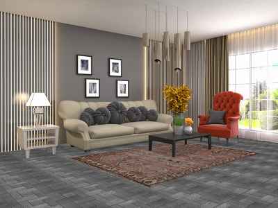 Vintage Wool Bakhtiari Persian Rug 5x7