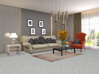 Distressed Wool Bakhtiari Persian Rug 4x6