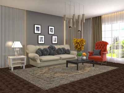 Vintage Wool Tabriz Persian Area Rug 6x9