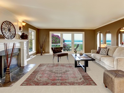 Distressed Wool Tabriz Persian Area Rug 6x9