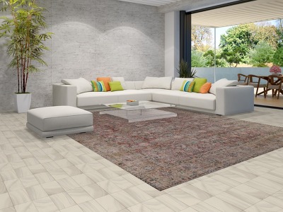 All-Over Floral Distressed Tabriz Persian Area Rug 10x13