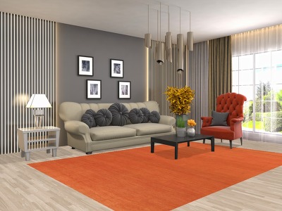 Orange Wool Modern Gabbeh Oriental Area Rug 7x10