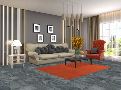 Orange Wool Indian Gabbeh Oriental Rug 5x6