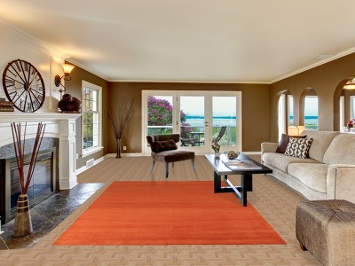 Orange Wool Gabbeh Oriental Area Rug 7x9