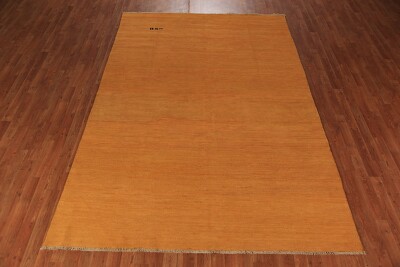 Orange Wool Gabbeh Oriental Area Rug 6x10