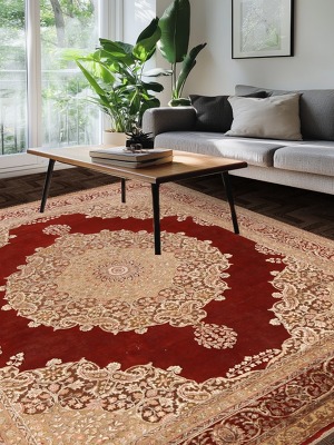 Victorian Style Red Kashan Turkish Area Rug 10x13