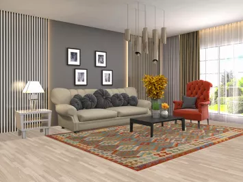 Geometric Kilim Oriental Area Rug 7x10