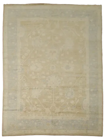 Traditional Muted Oushak Turkish Living Room Rug 9x12