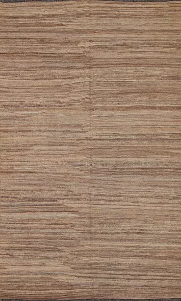 Brown Wool Kilim Oriental Area Rug 4x7