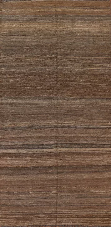 Dark Brown Modern Kilim Reversible Area Rug 5x10