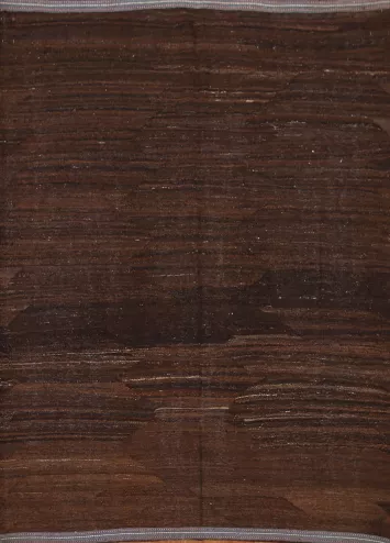 Dark Brown Kilim Modern Area Rug 5x6