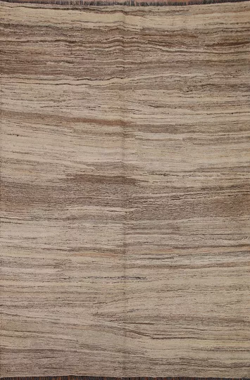 Striped Kilim Natural Dye Area Rug 5x7