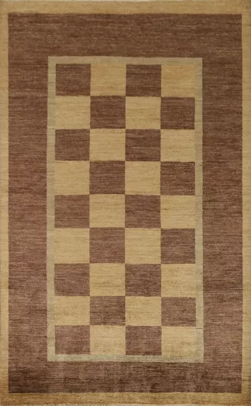 Vegetable Dye Gabbeh Modern Area Rug 6x8