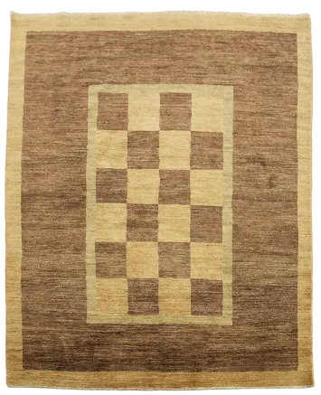 Checkered Gabbeh Vegetable Dye Area Rug 5x6