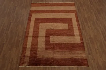 Gabbeh Vegetable Dye Area Rug 7x10 in Warm Shades for a Cozy Atmosphere