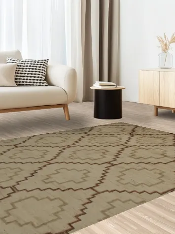 Vegetable Dye Gabbeh Area Rug 6x8 with Unique Geometric Pattern