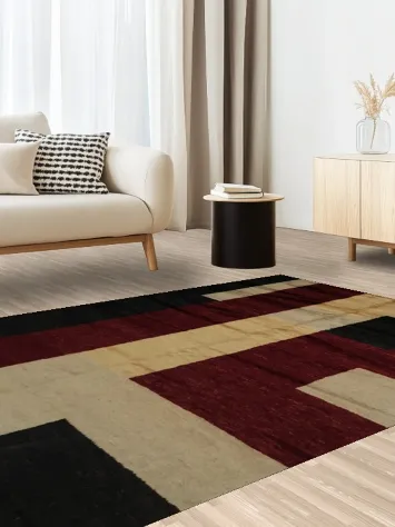 Sophisticated Vegetable Dye Gabbeh Area Rug 6x8 with Bold Patterns