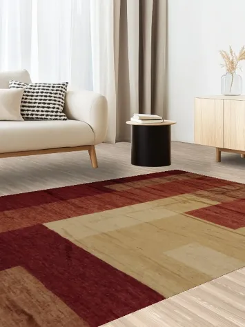 Vegetable Dye Gabbeh Modern Area Rug 6x8