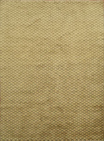 Contemporary Golden Brown Area Rug with Artistic Designs 6x8 ft