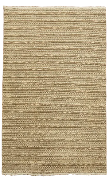 Minimalist Beige and Brown Striped Rug for a Cozy Living Space 4'x6'
