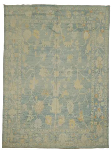 Vegetable Dye Oushak Turkish Area Rug 9x12