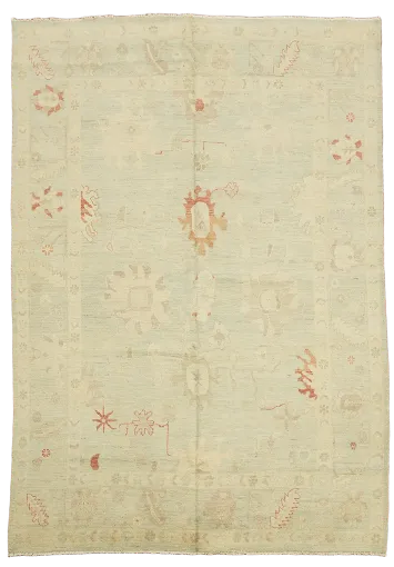 Vegetable Dye Oushak Turkish Area Rug 9x13
