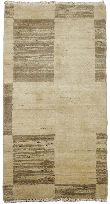 Earth Tone Modern Gabbeh Wool Rug 2x3