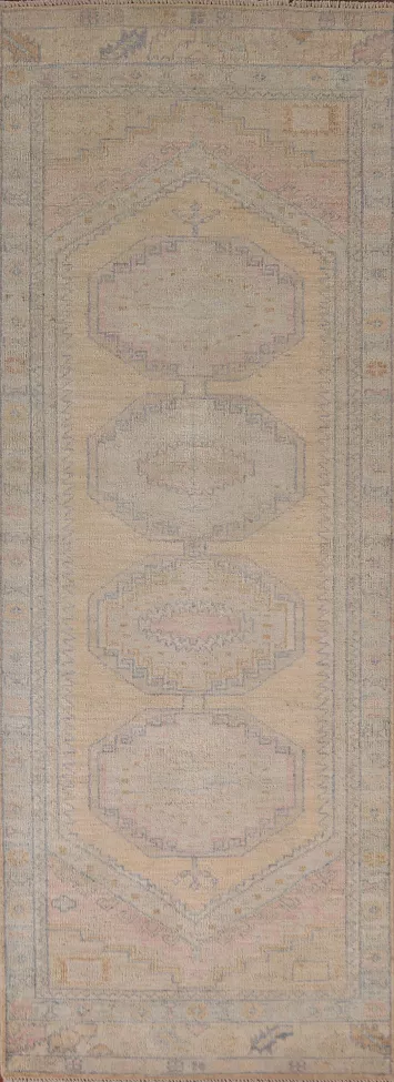 Vegetable Dye Oushak Oriental Runner Rug 3x10