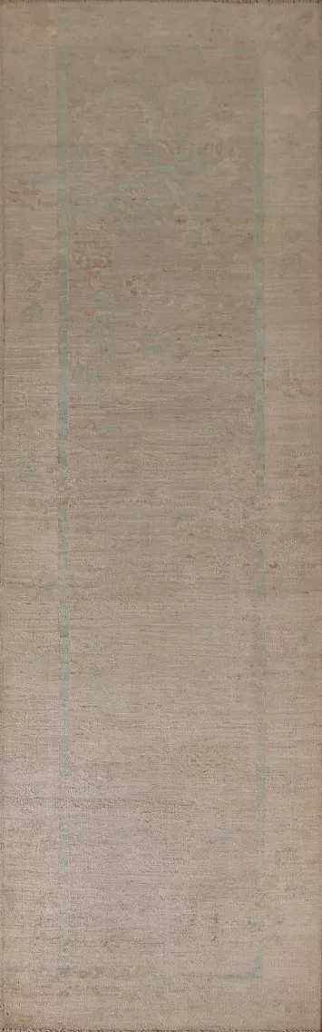 Vegetable Dye Oushak Oriental Runner Rug 3x12