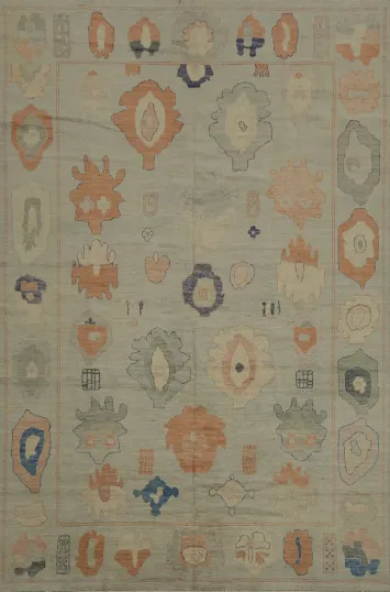 Transform Your Space with This Oushak Vegetable Dye Area Rug 9x12