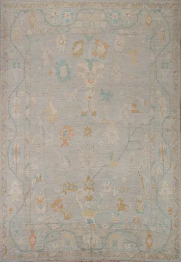 Floral Oushak Vegetable Dye Area Rug 8x10