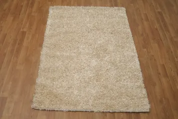 Handmade Shaggy Oriental Area Rug 4x6