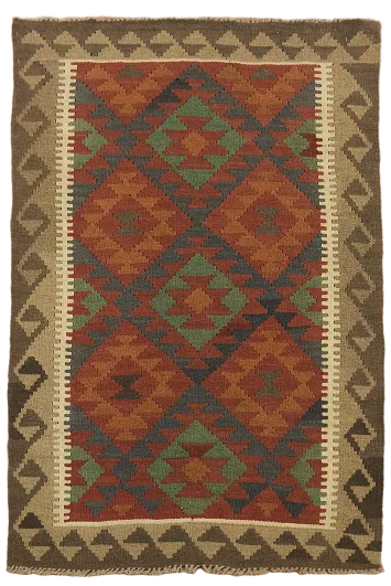 Reversible Wool Kilim Oriental Area Rug 3x5