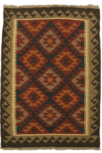 Kilim Reversible Wool Area Rug 3x5