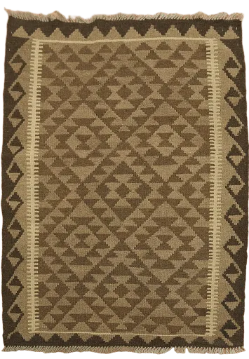 Brown Geometric Kilim Oriental Rug 3x5