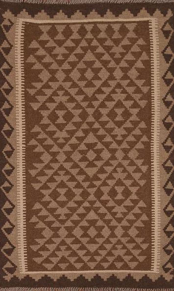 Geometric Wool Kilim Oriental Area Rug 3x5