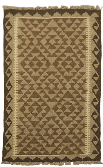 Brown Wool Kilim Oriental Area Rug 3x5