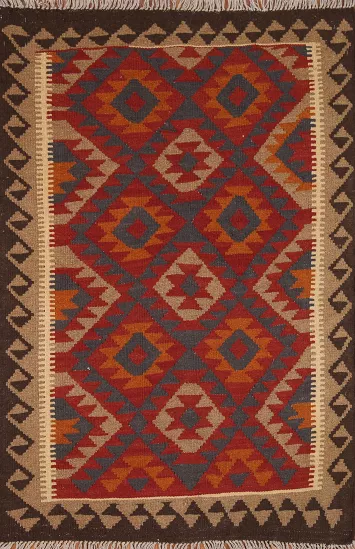 Reversible Wool Kilim Oriental Area Rug 3x5