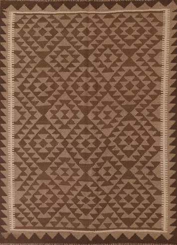 Reversible Wool Kilim Oriental Area Rug 5x7