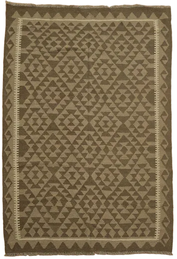 Brown Wool Kilim Oriental Area Rug 5x7