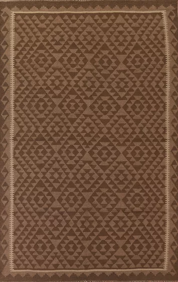 Geometric Wool Kilim Oriental Area Rug 7x10