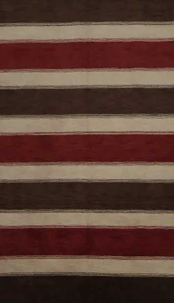 Luxurious Gabbeh Area Rug 6x9 with Classic Red and Brown Stripes