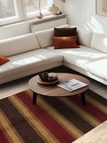 Elegant Striped Gabbeh Area Rug 5x8 for a Chic Living Space