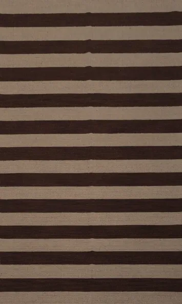 Classic Brown Stripes Gabbeh Area Rug 6x8 for Timeless Living Room